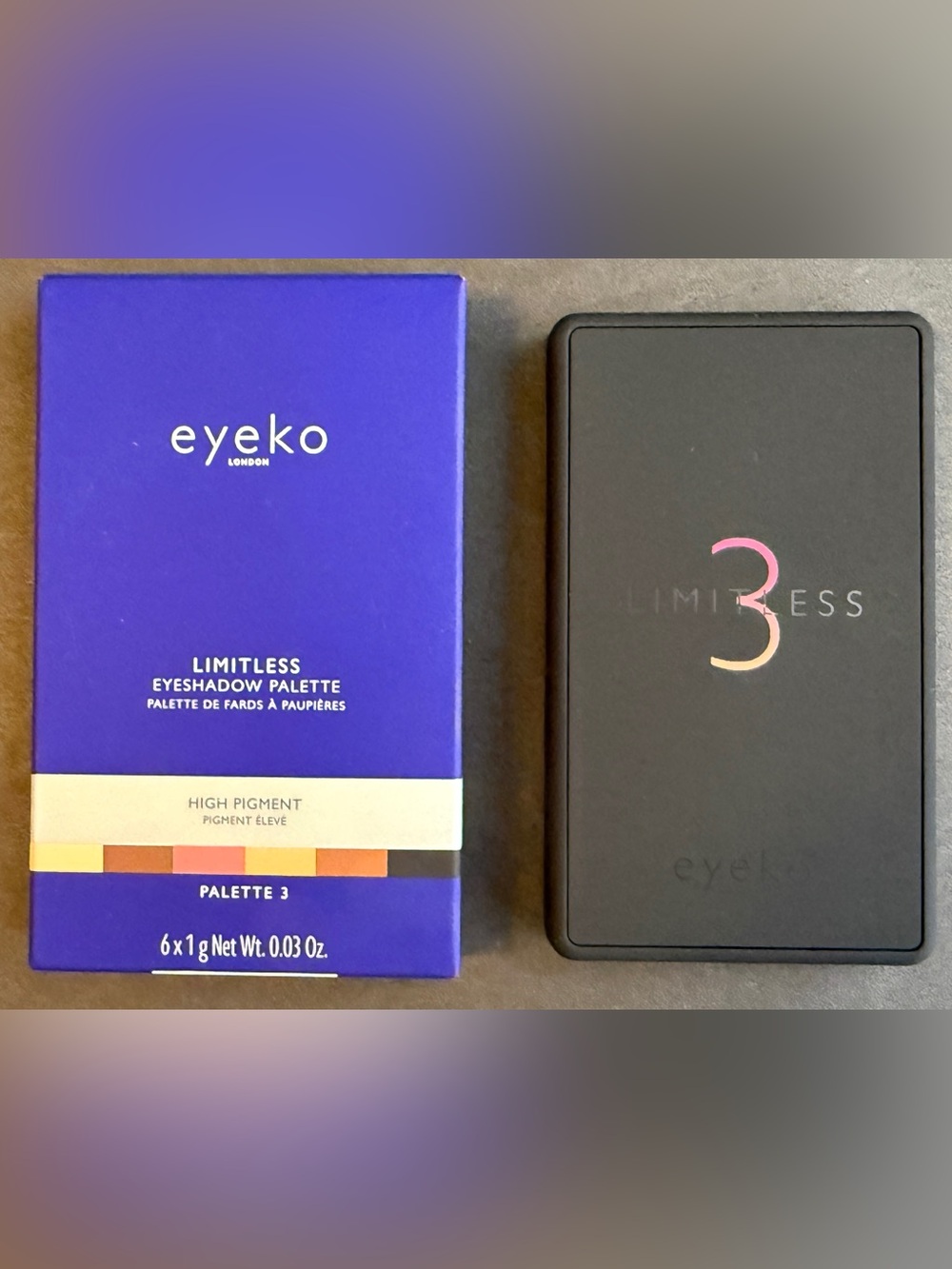 Eyeko London Limitless 3 Eyeshadow Palette NIB New Warm Neutral Shimmer Matte
